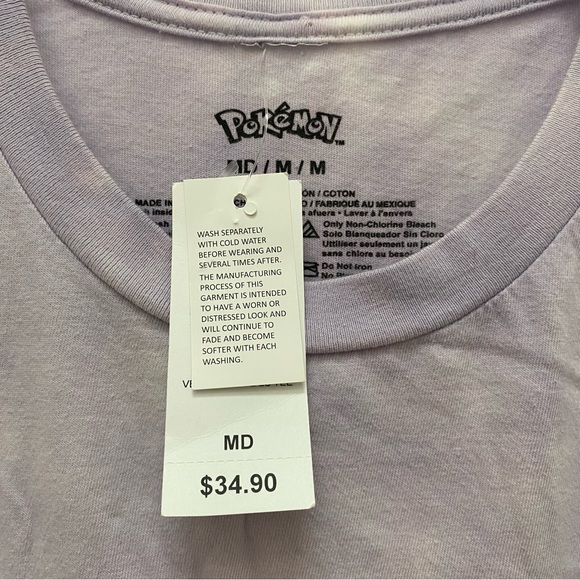 Pokémon Mew and Mewtwo Long Sleeved Lightweight 100% Cotton Shirt - Picture 3 of 6